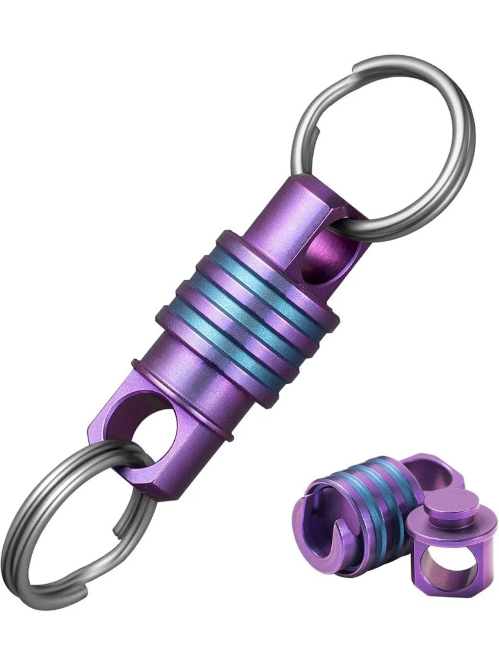 Small Detachable Titanium Keychain Ring - Quick Release, Lightweight & Durable